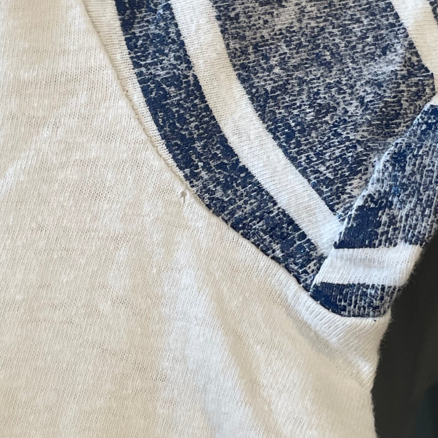 Jaycees Print Stripe Sleeve Tee White