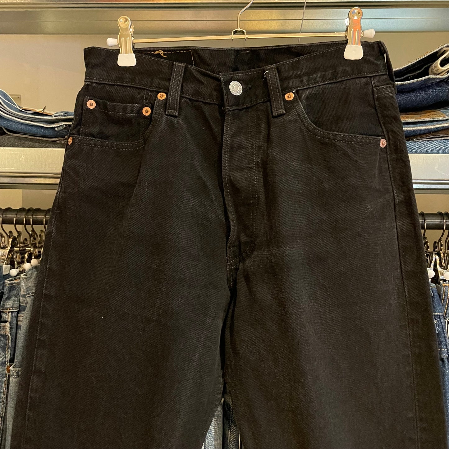 Black 501 Denim Jeans Button Fly USA