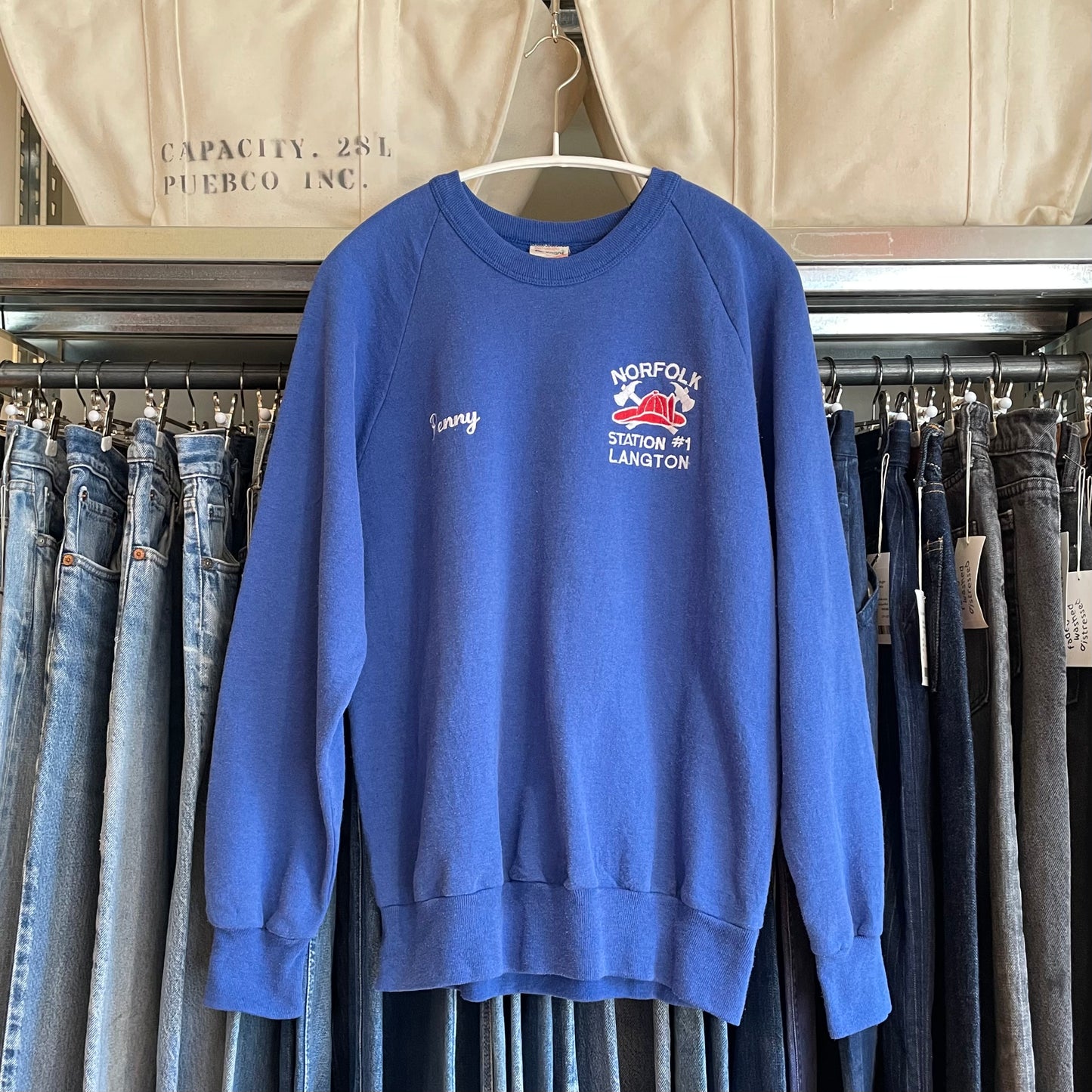NORFOLK Sweatshirt Blue Raglan Tubular