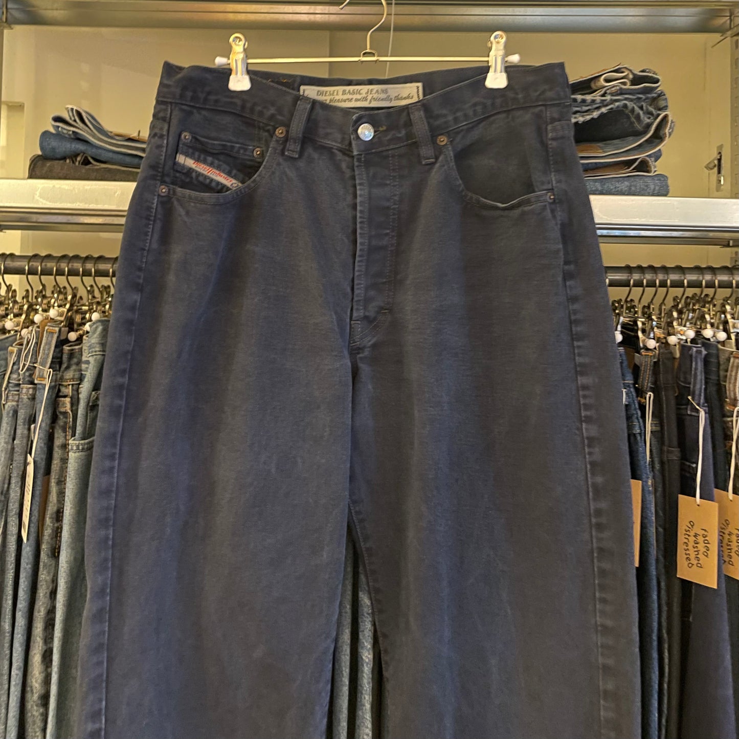 Navy Twill Pants Regular Tapered