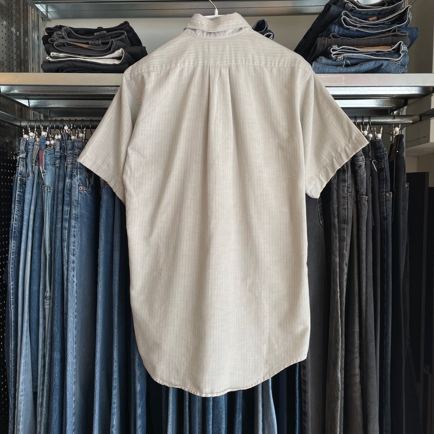 Stripe Button-Down Shirt Gray