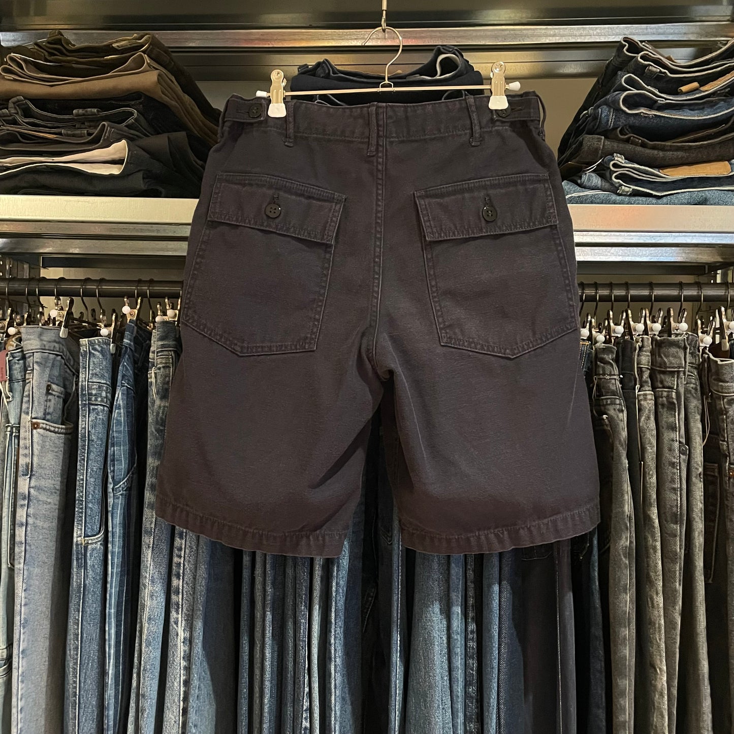 Fatigue Shorts Navy Washed Side Adjuster