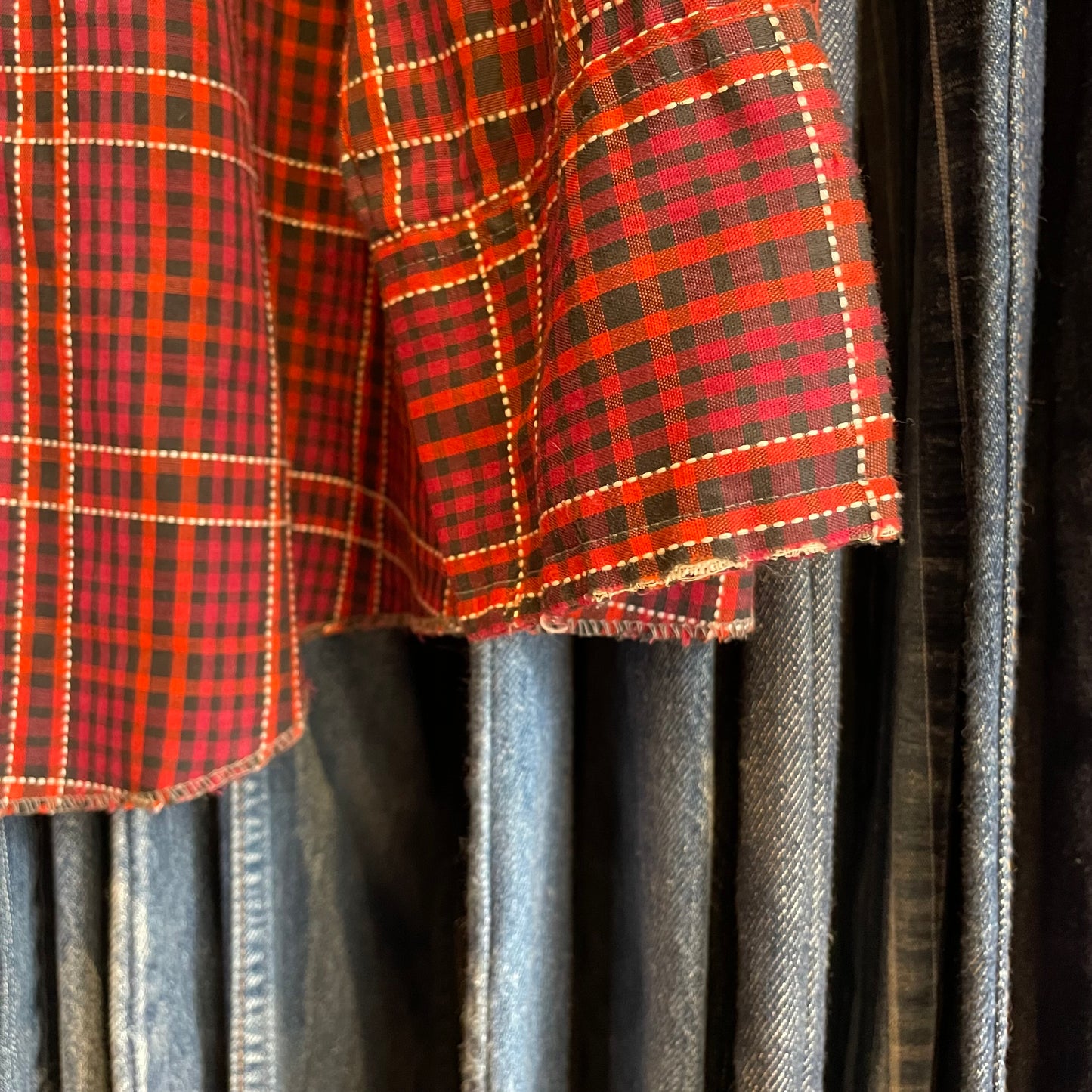 Plaid Western Shirt Red Snap-Button
