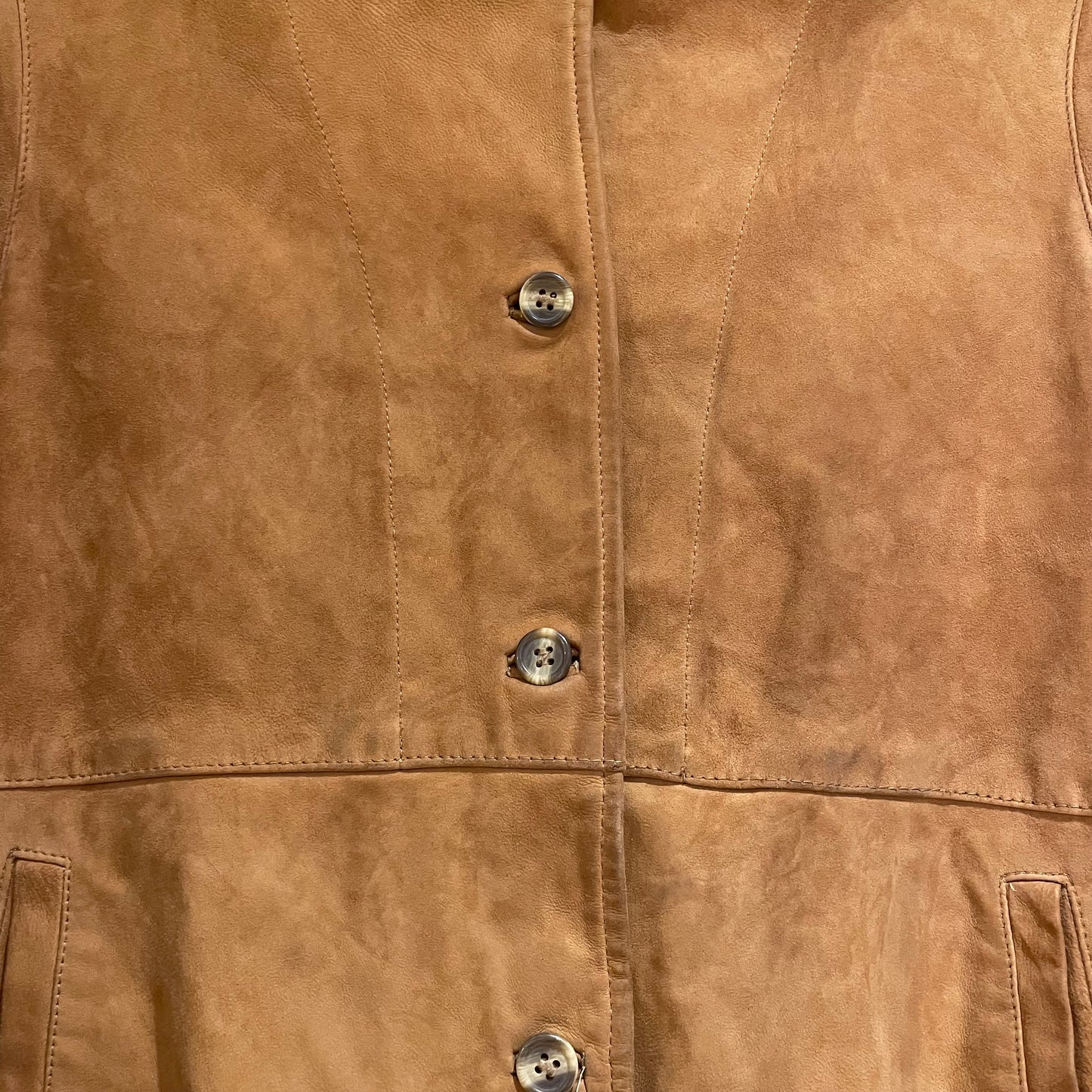 Rib Collar Leather Jacket Tan