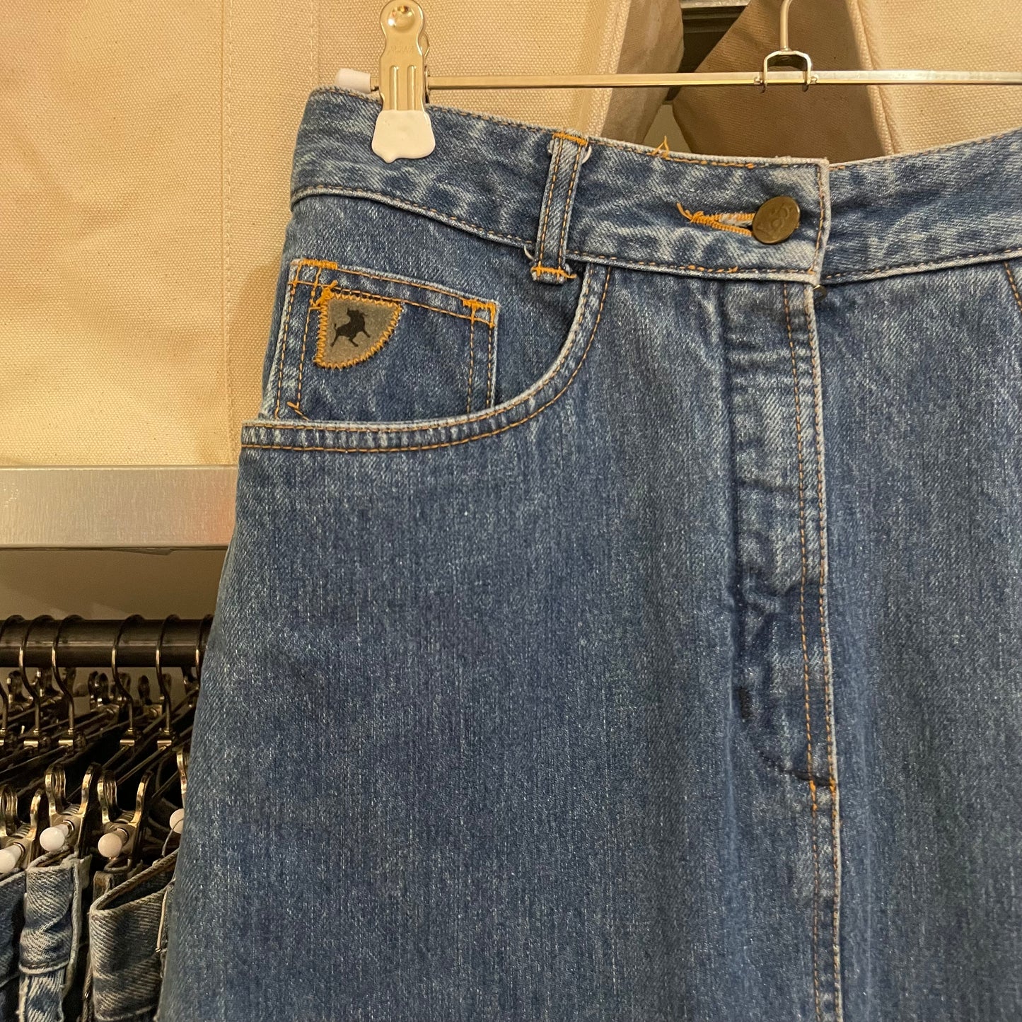 Denim Skirt Medium Wash Blue