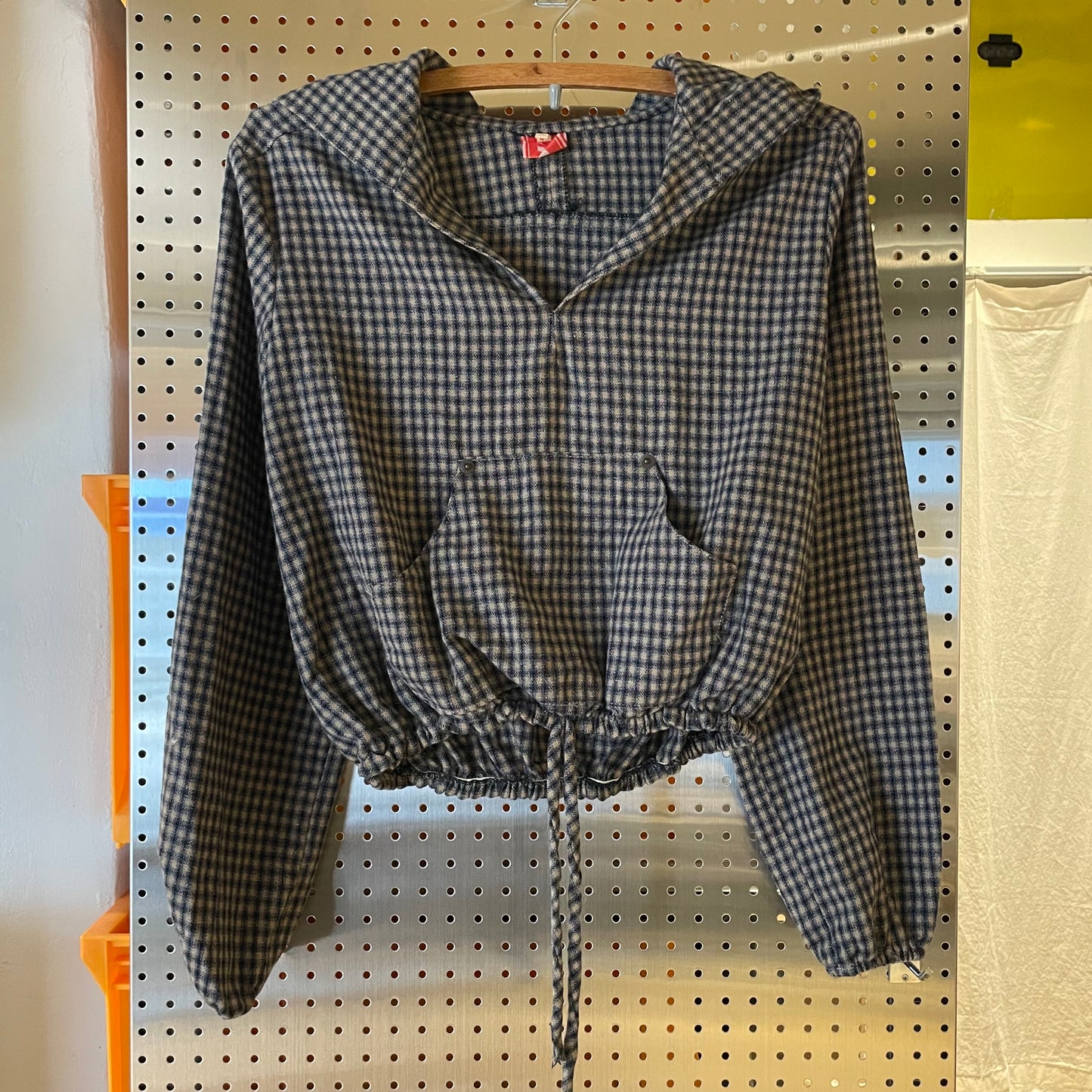 Check Drawstring Anorak
