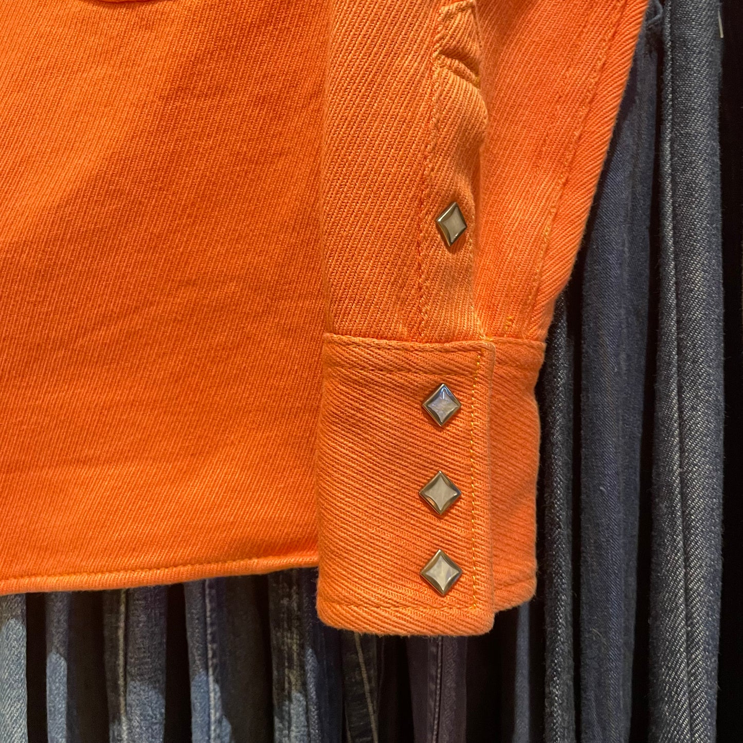 Diamond Snap Western Orange Shirt Jacket
