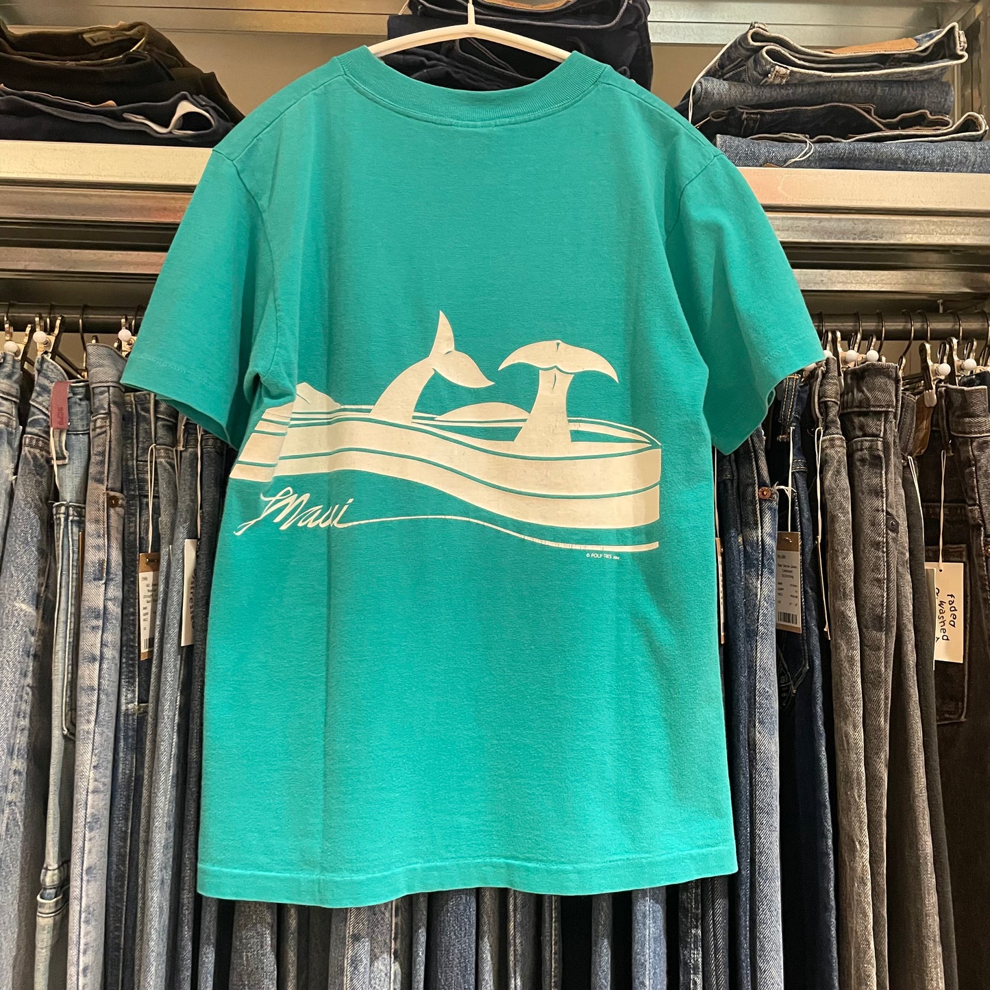 Maui Whale Graphic Tourrist T-Shirt Teal