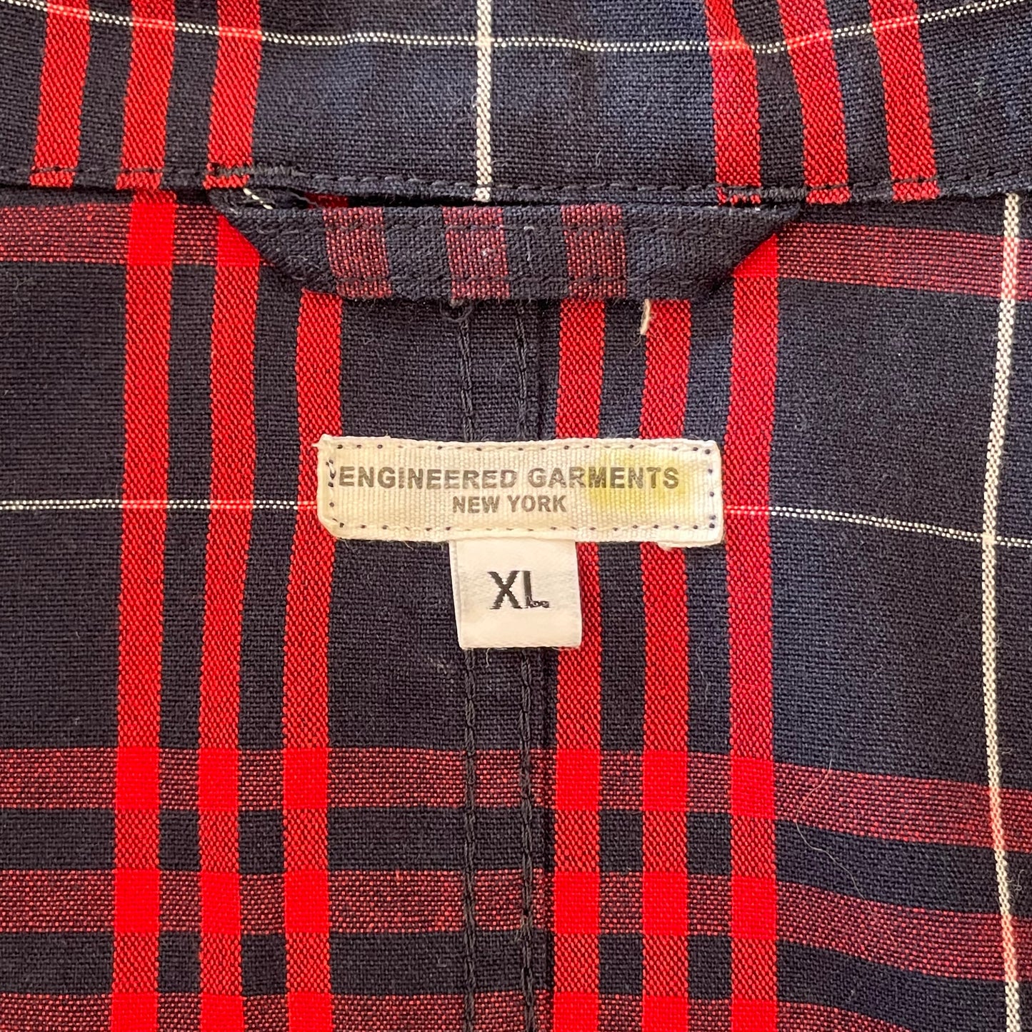 Plaid Coverall Jacket Red Navy