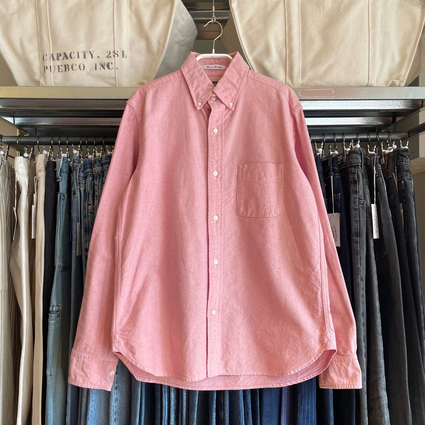 Oxford Long Sleeve Button Down Shirt Pink