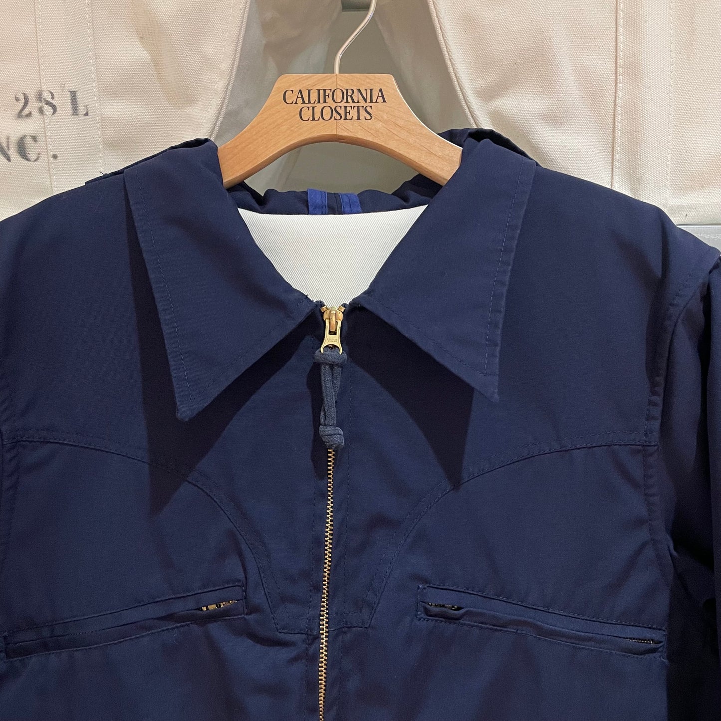 Hooded Utility Work Jacket Navy