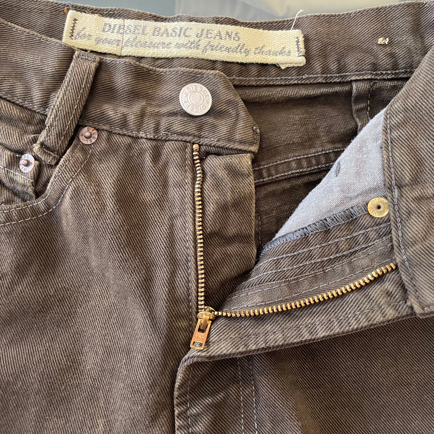 Brown Twill Pants Relaxed Fit