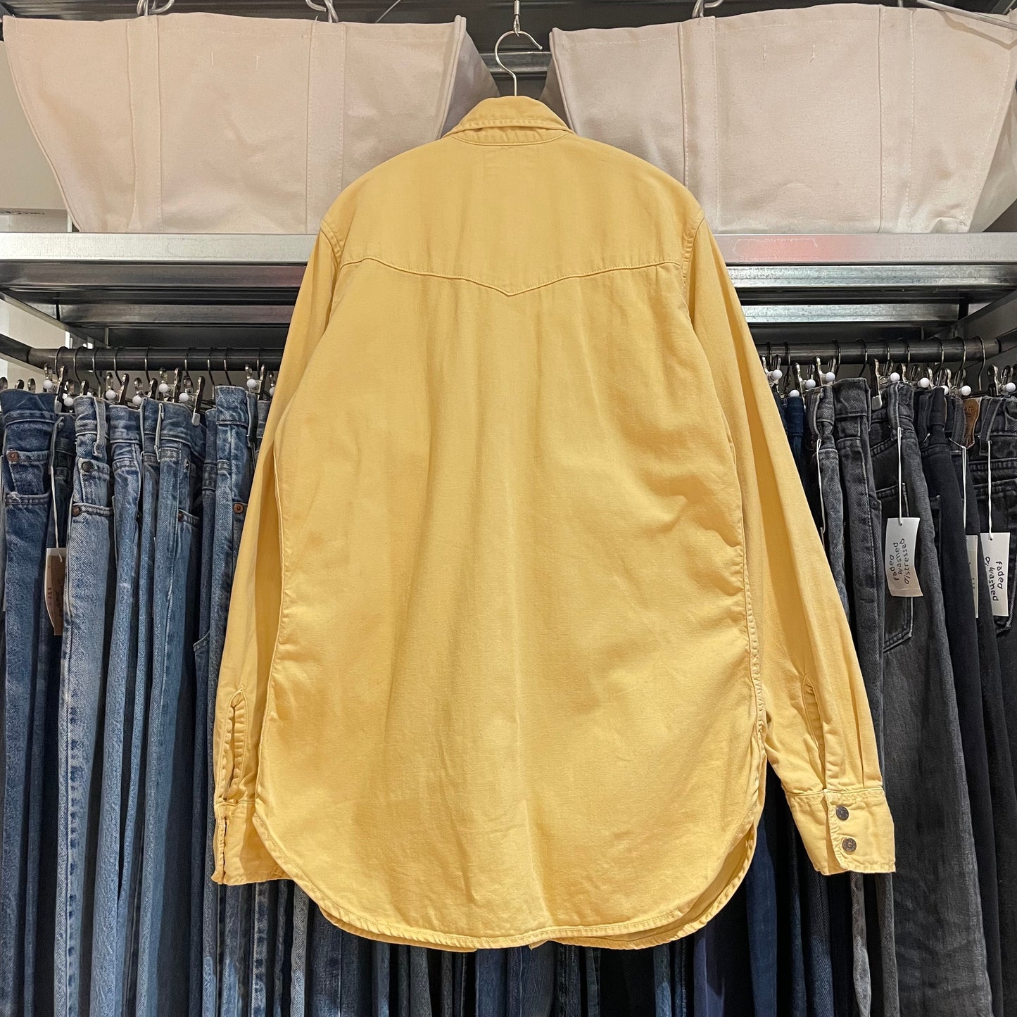 Western Snap Button Shirt Yellow