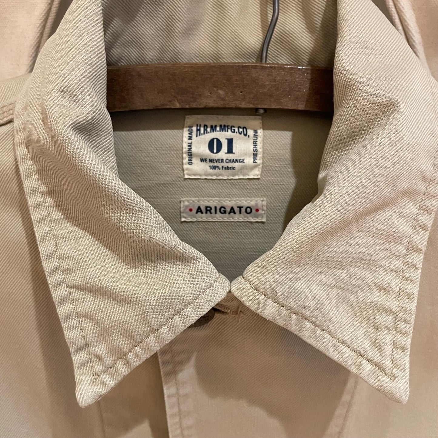 Utility Cotton Coverall Jacket Beige