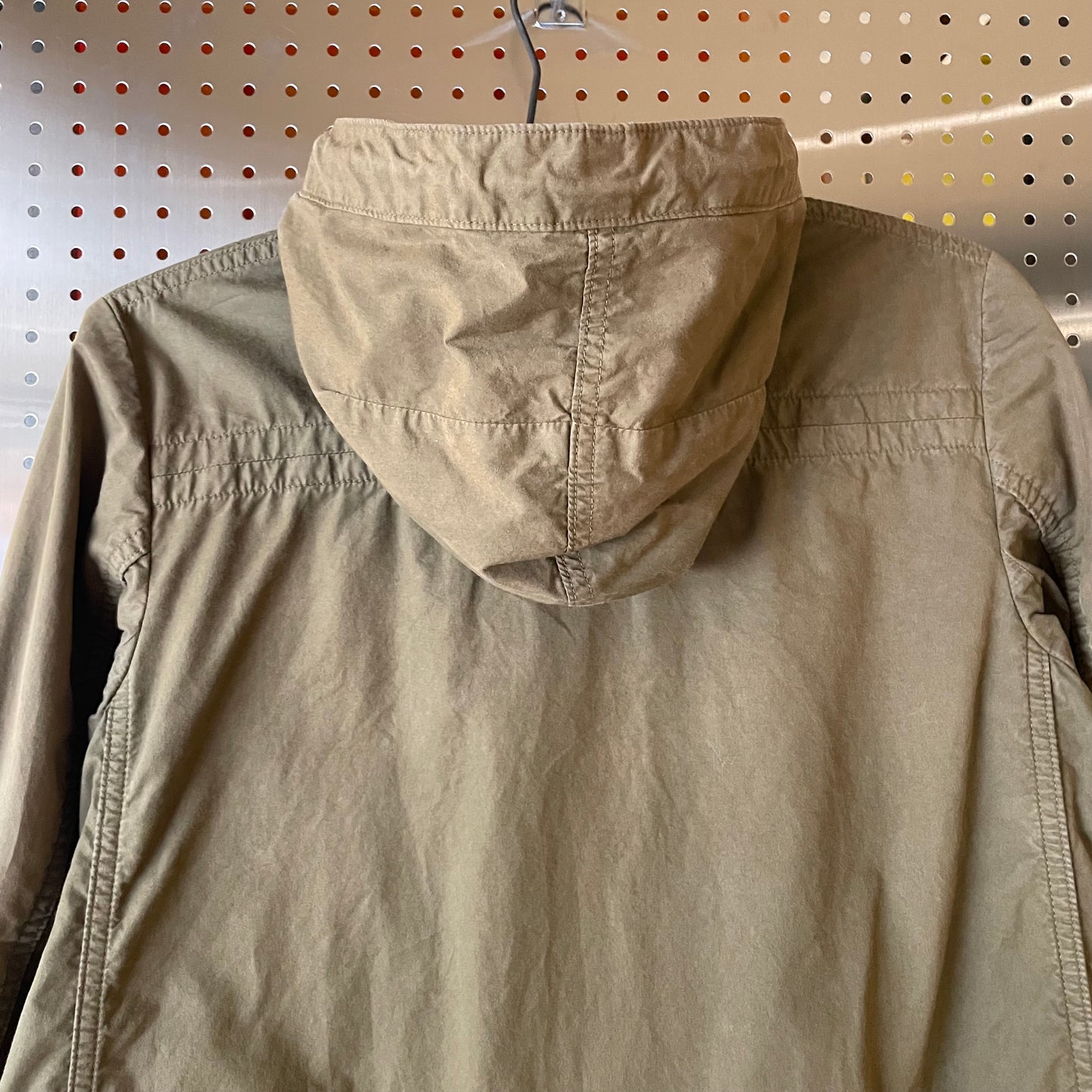 Drawstring Hood Parka Olive Green Military