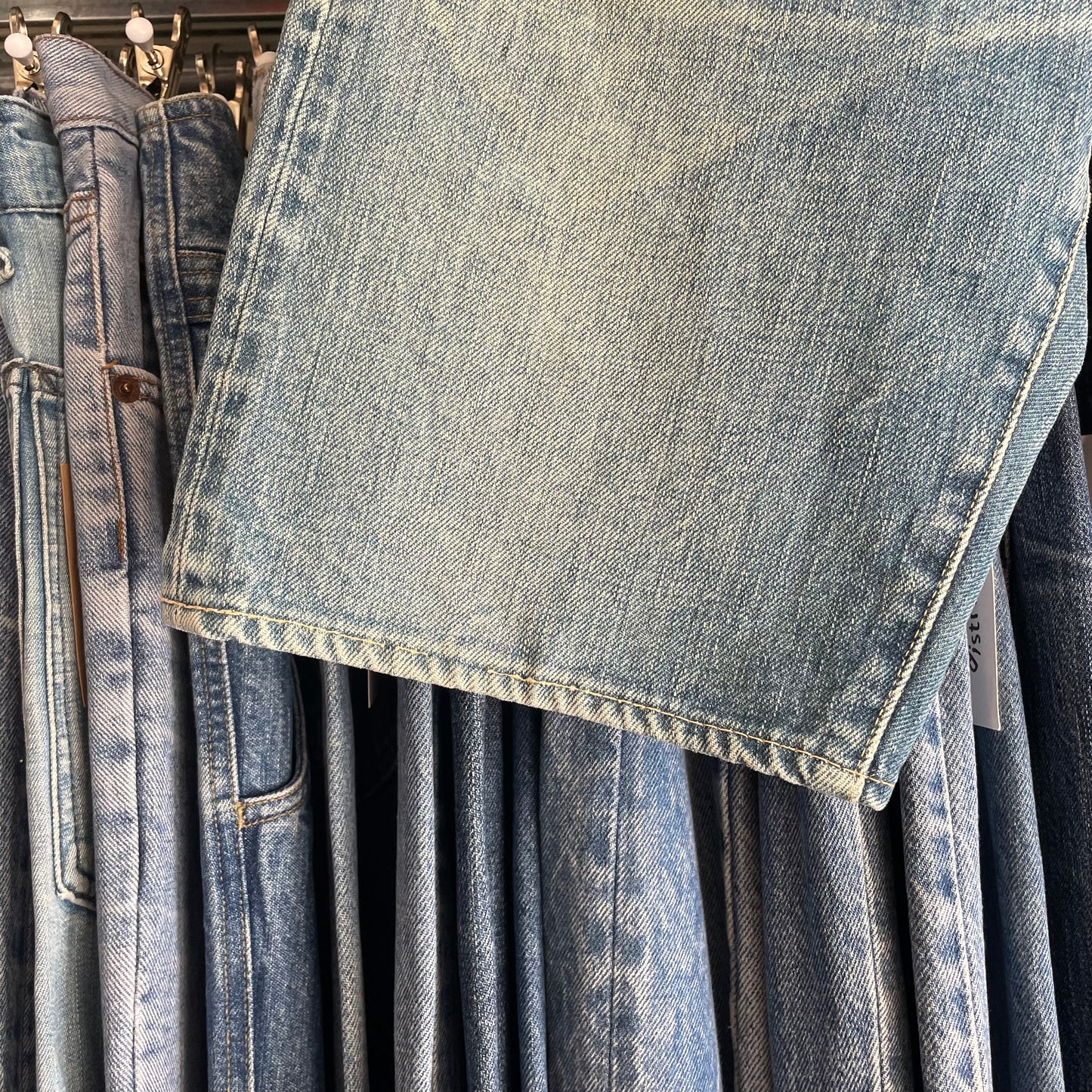 Faded Washed Denim Shorts