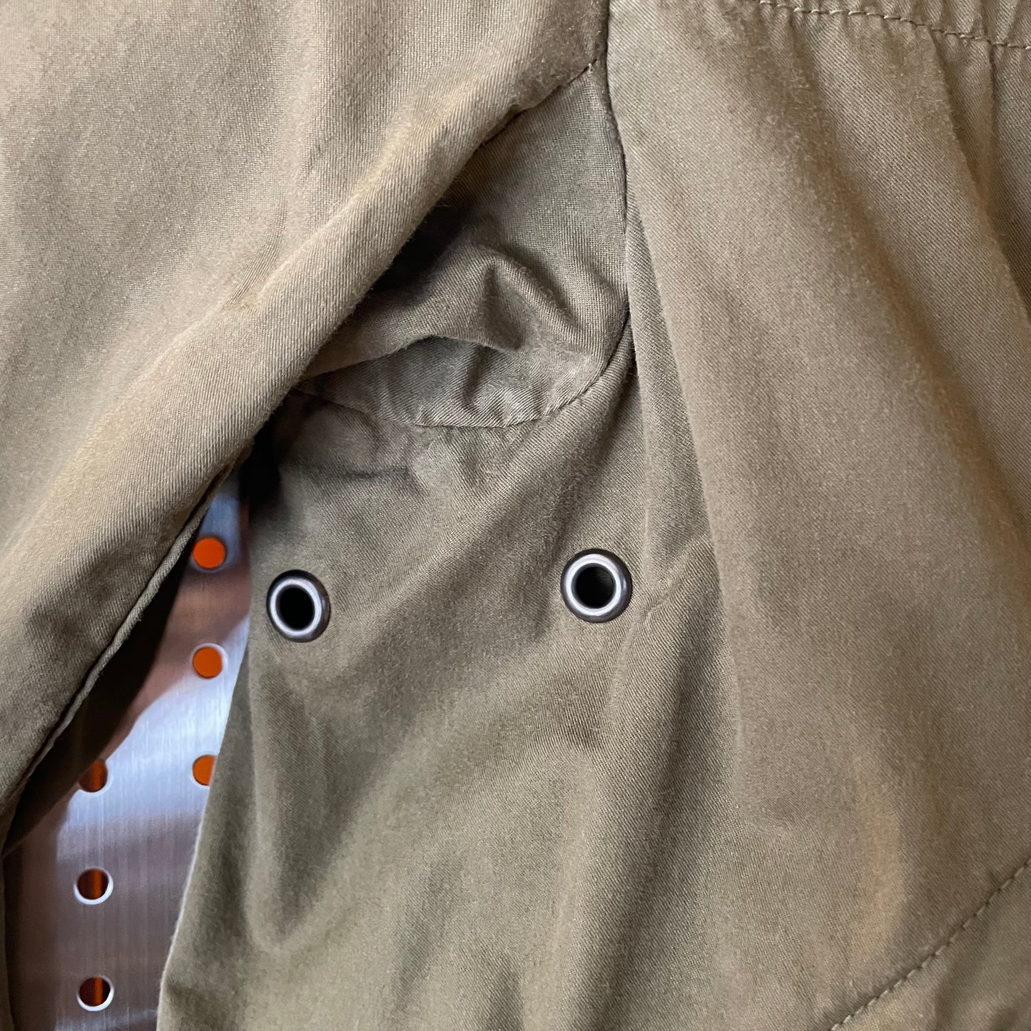 Drawstring Hood Parka Olive Green Military