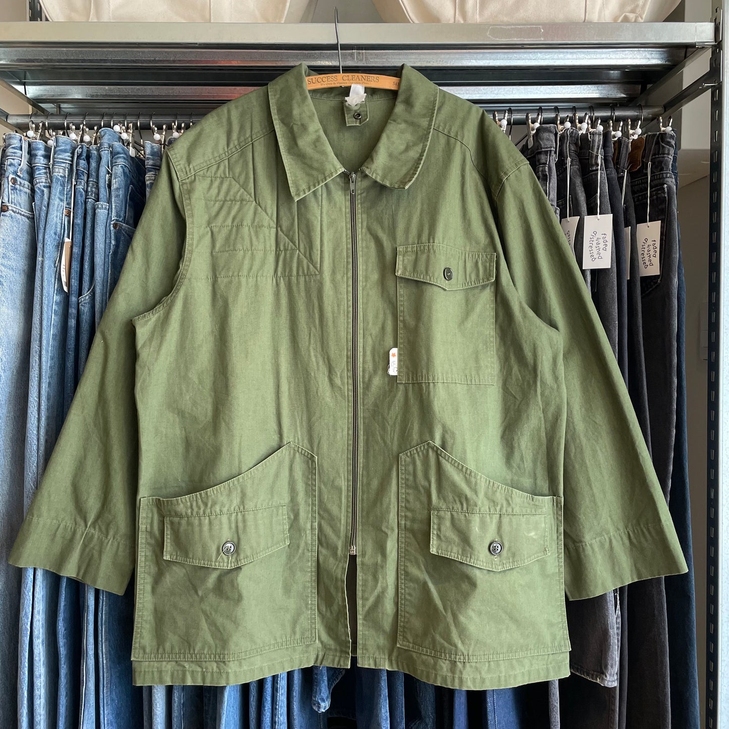 Utility Work Jacket Olive Lampo Zip