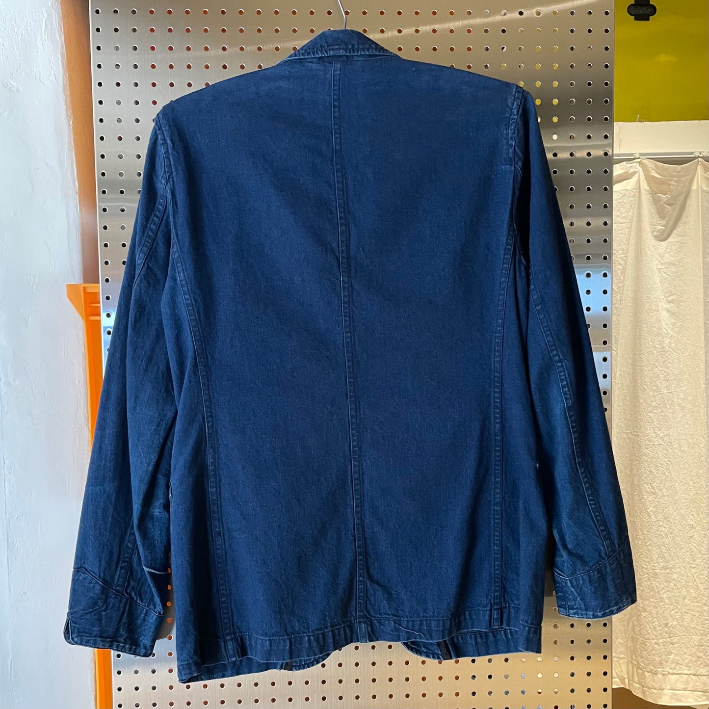 Indigo Faded Denim Workwear Blazer