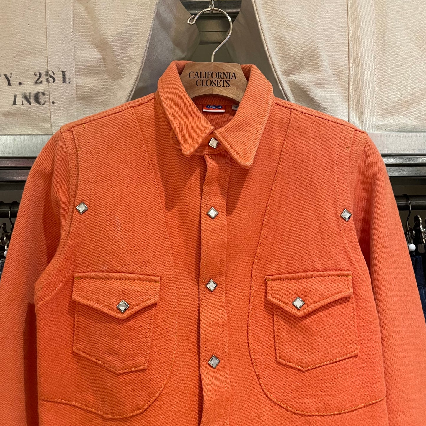 Diamond Snap Western Orange Shirt Jacket