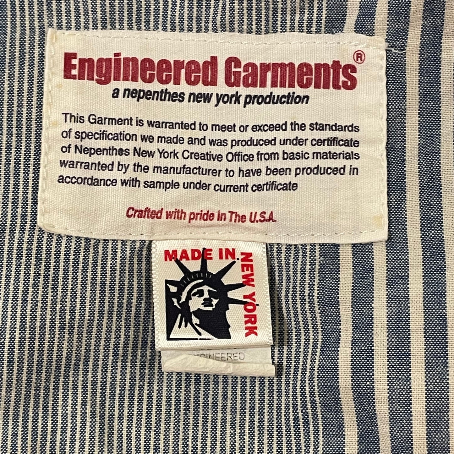 Striped Blue Cotton Workwear Chore Jacket