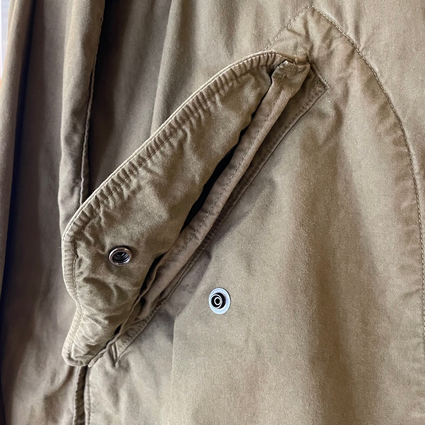 Drawstring Hood Parka Olive Green Military