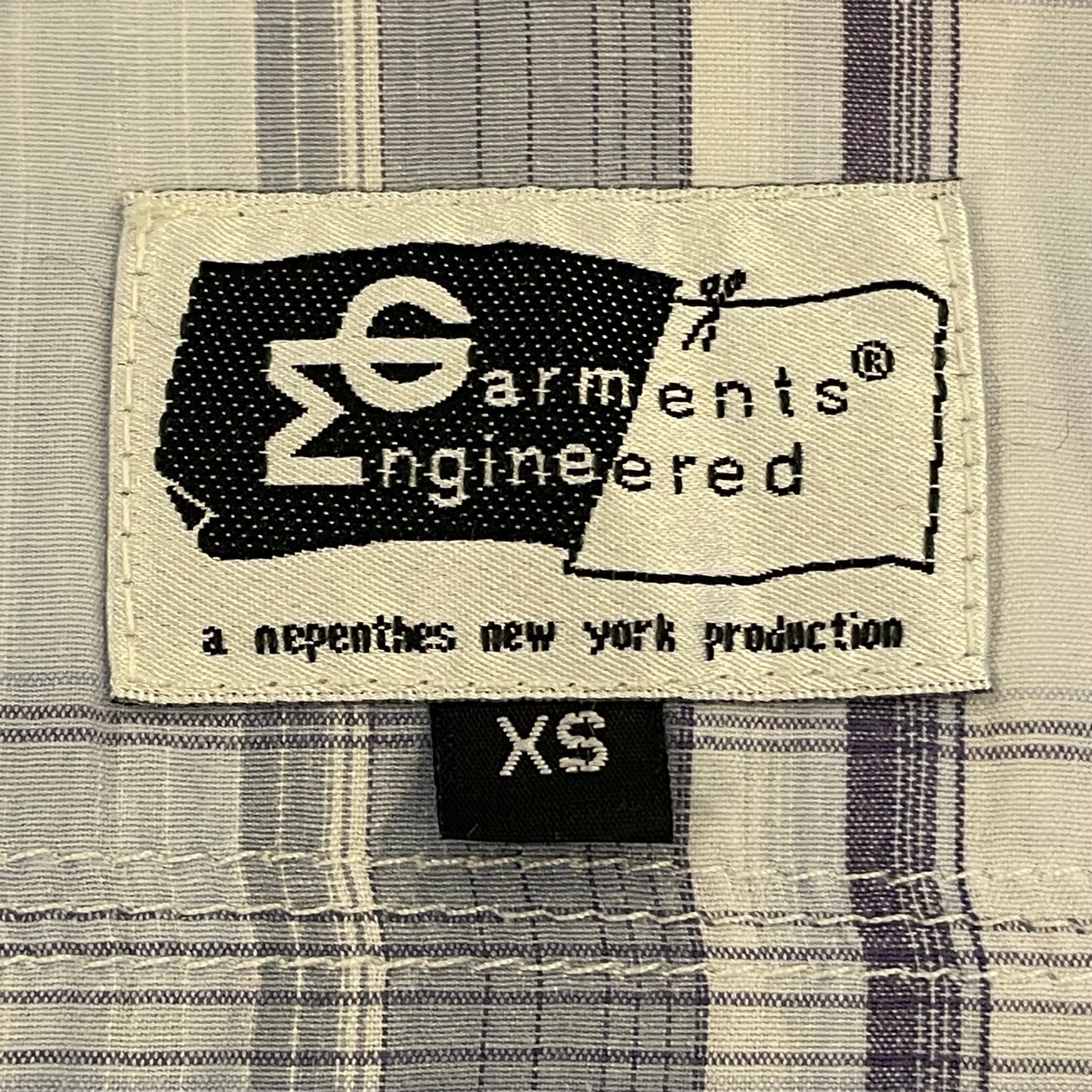 Plaid Button Up Work Shirt Cigarette Pocket Blue