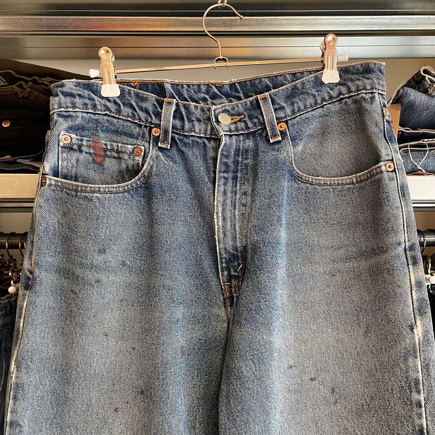 Paint-Stained 550 Relaxed Fit Jeans Blue