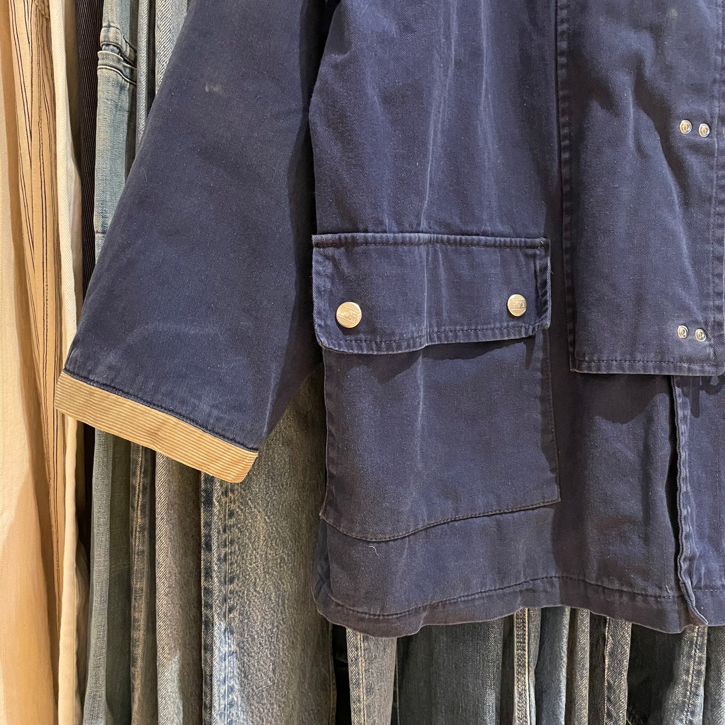 Corduroy Collar Toggle Coat Navy