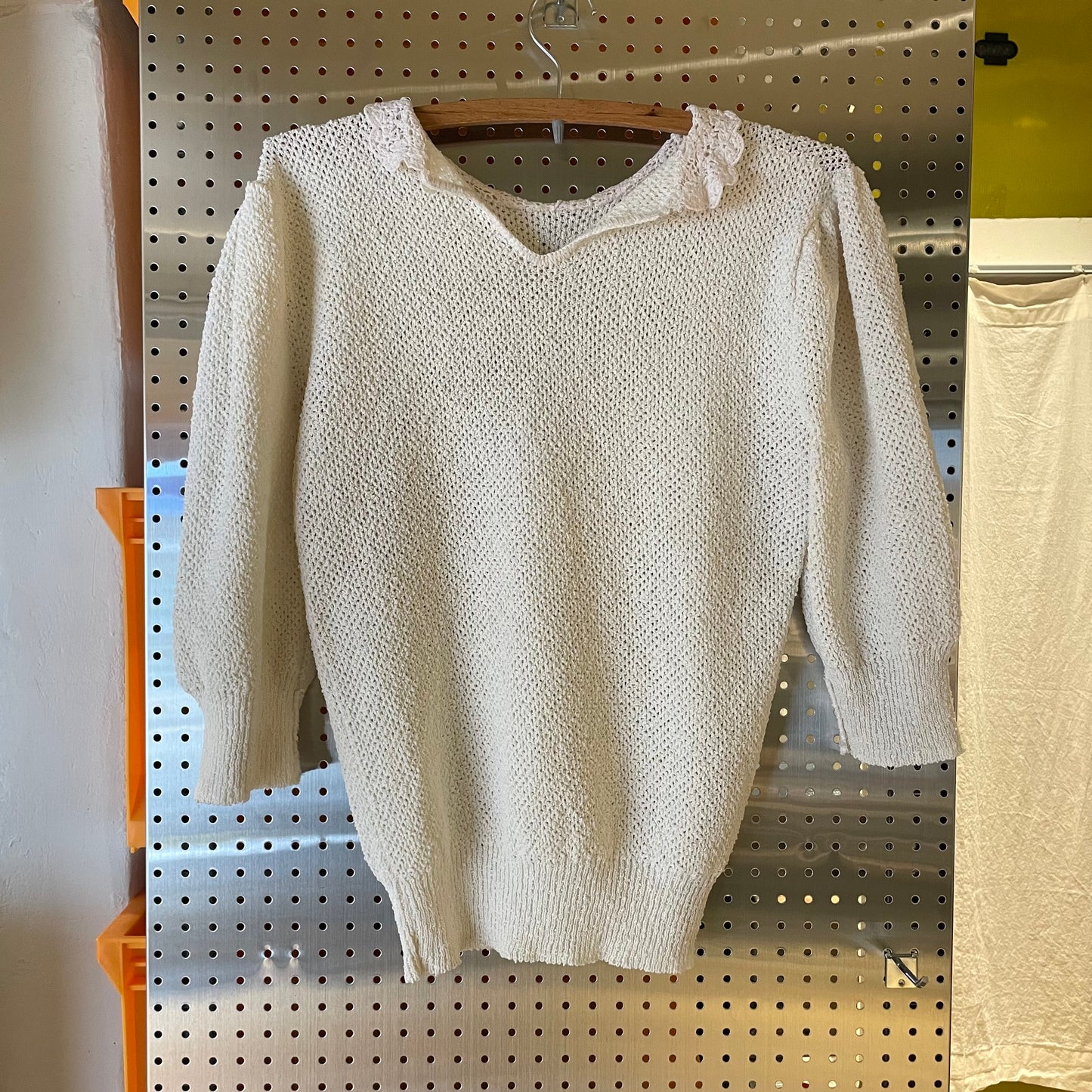 Ruffle Collar Sweater Cream