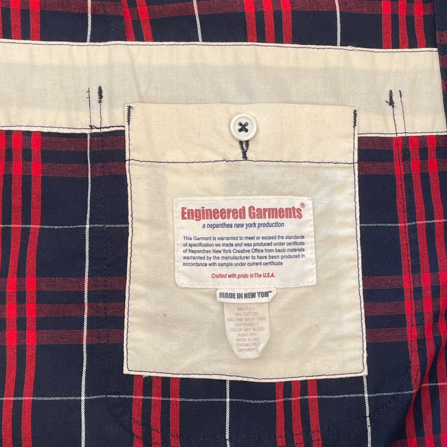Plaid Coverall Jacket Red Navy