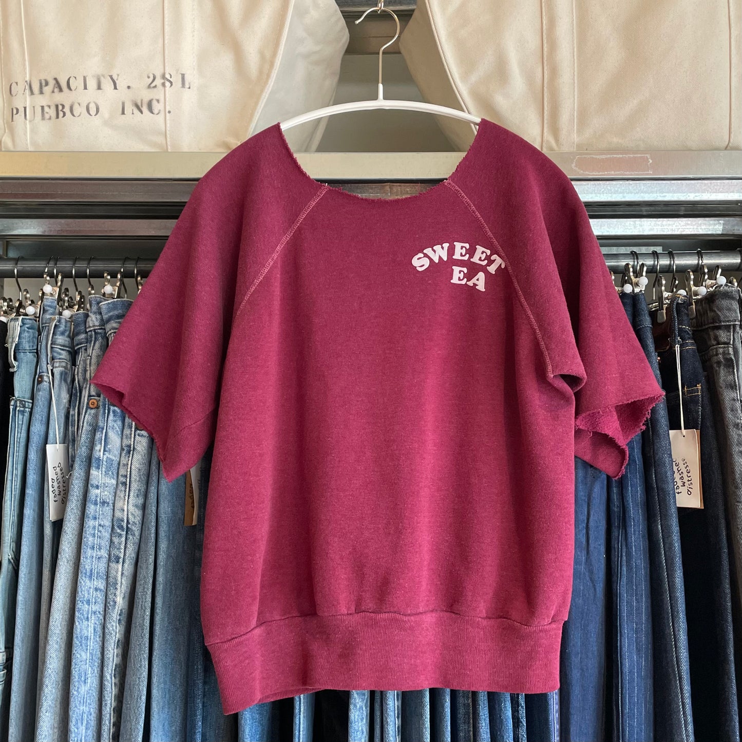 Sweet EA Cropped Raglan Sweatshirt Red
