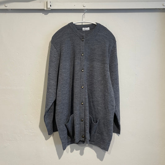 Crew Neck Cardigan Grey