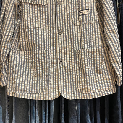 Hickory Stripe Seersucker Coverall Black/White