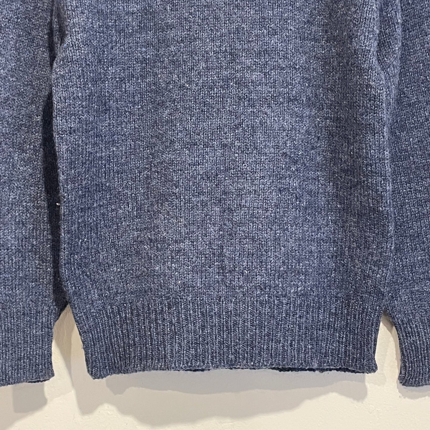 Wool Nylon Knit Sweater Blue