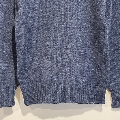 Wool Nylon Knit Sweater Blue
