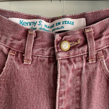 Burgundy Denim Pants Lampo Zip