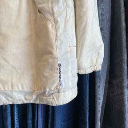 Striped Wool Blend Jacket Blue Beige riri zip