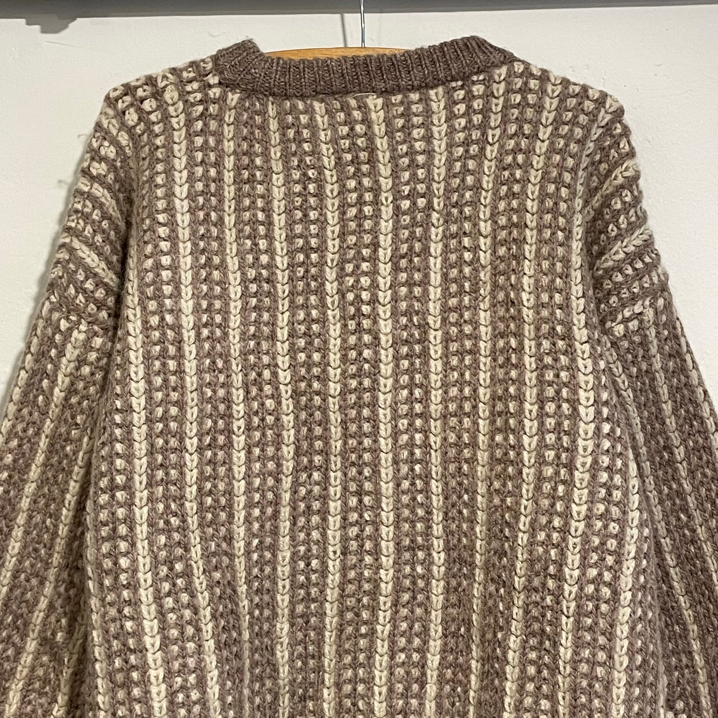 Pure Wool Knit Sweater Greige/Ivory