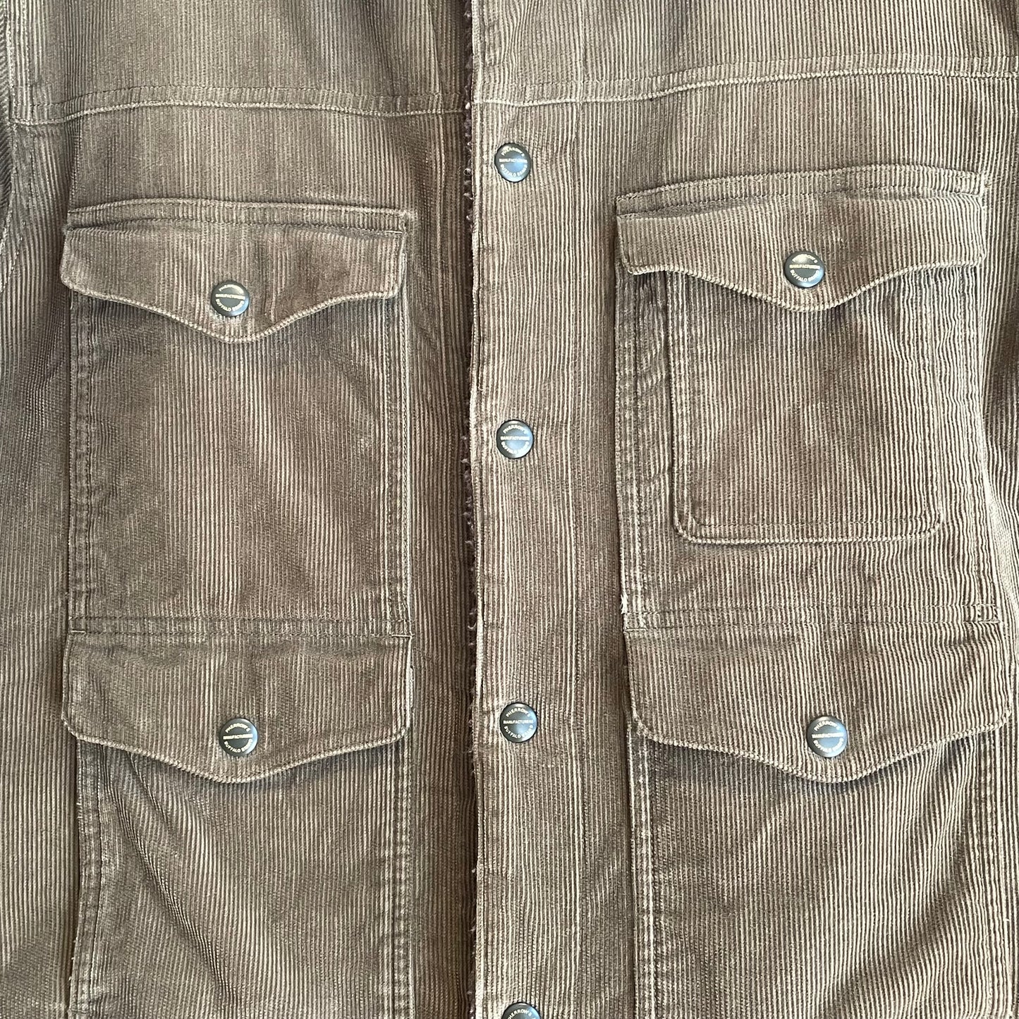 Brown Corduroy Sherpa-Lined Workwear Jacket