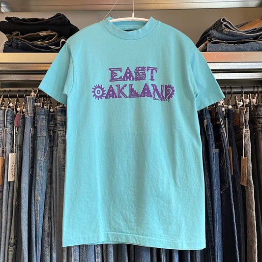 East Oakland Text Logo Tee Blue