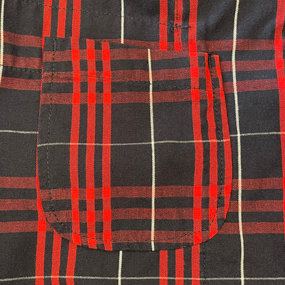 Plaid Coverall Jacket Red Navy