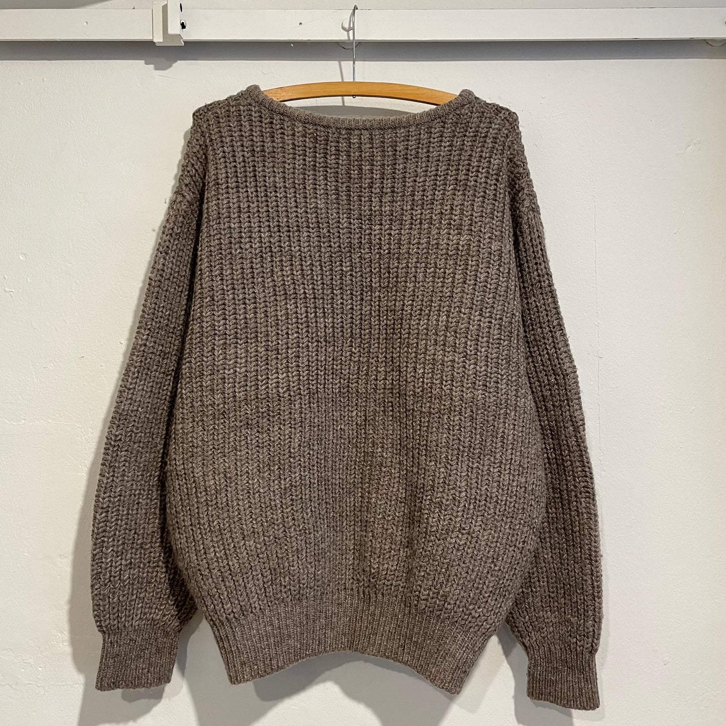 Wool Ribbed Knit Sweater Greige