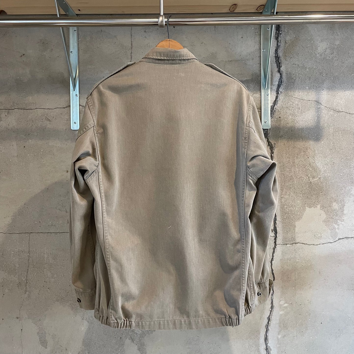 Bleached Zip Pocket Field Jacket Beige