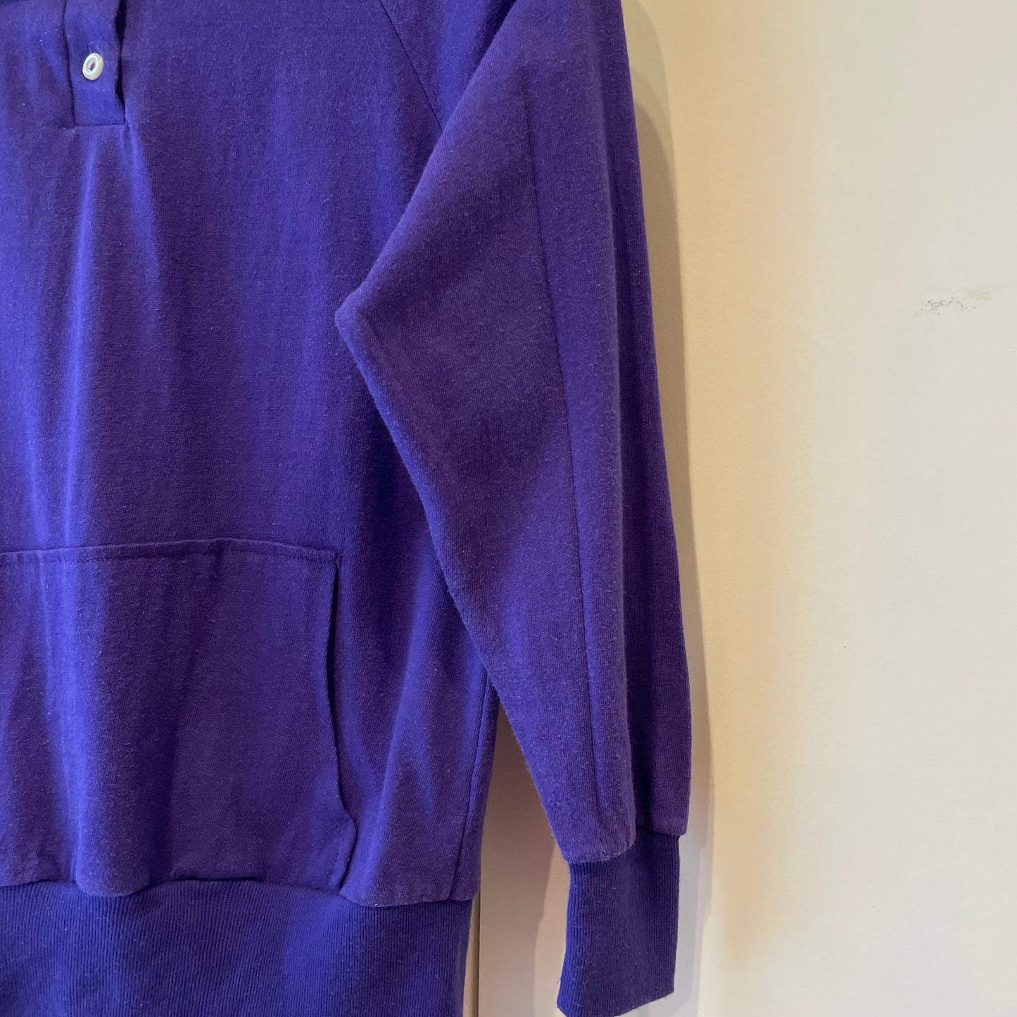 Raglan Long Sleeve Polo Shirt Purple
