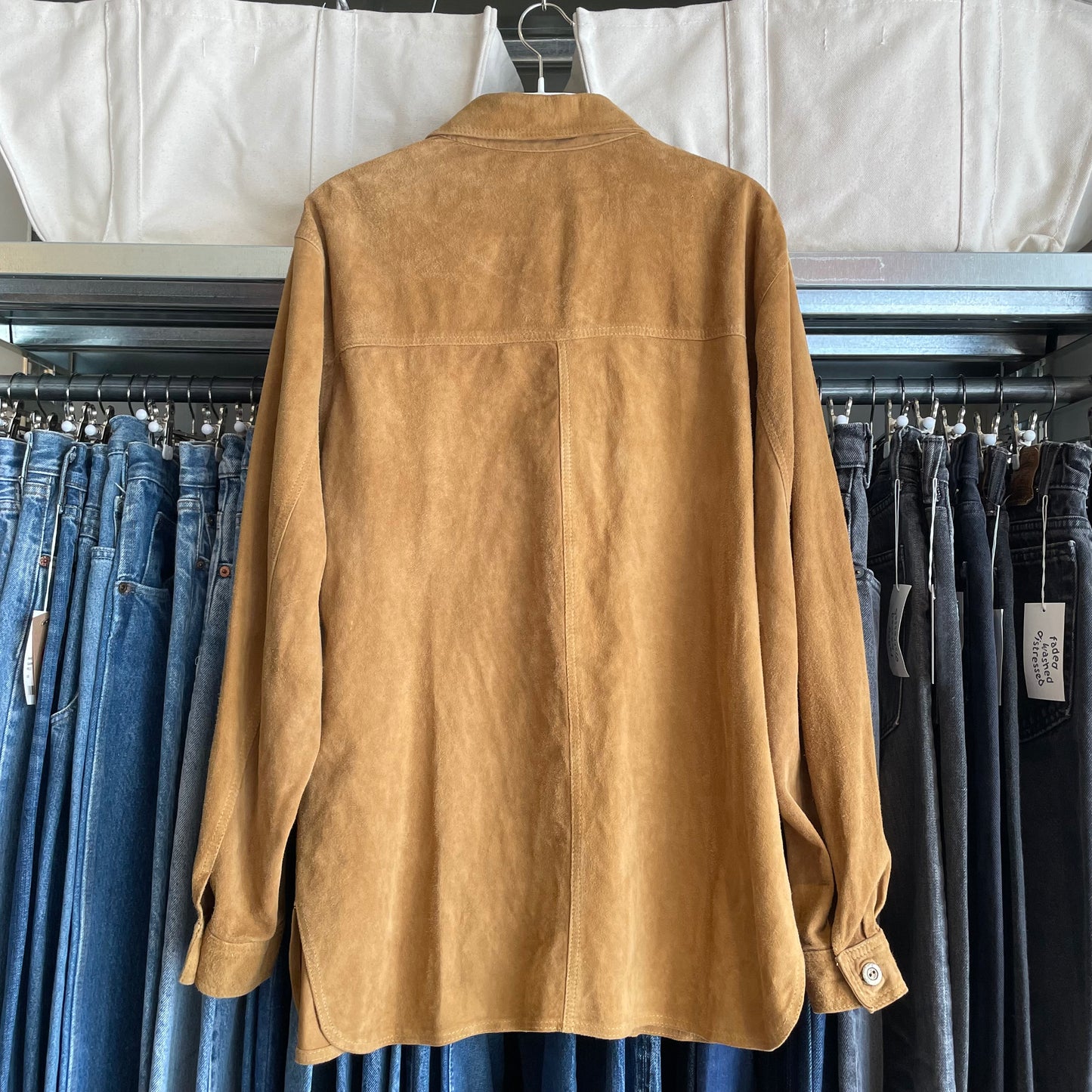Suede Texture Shirt Brown