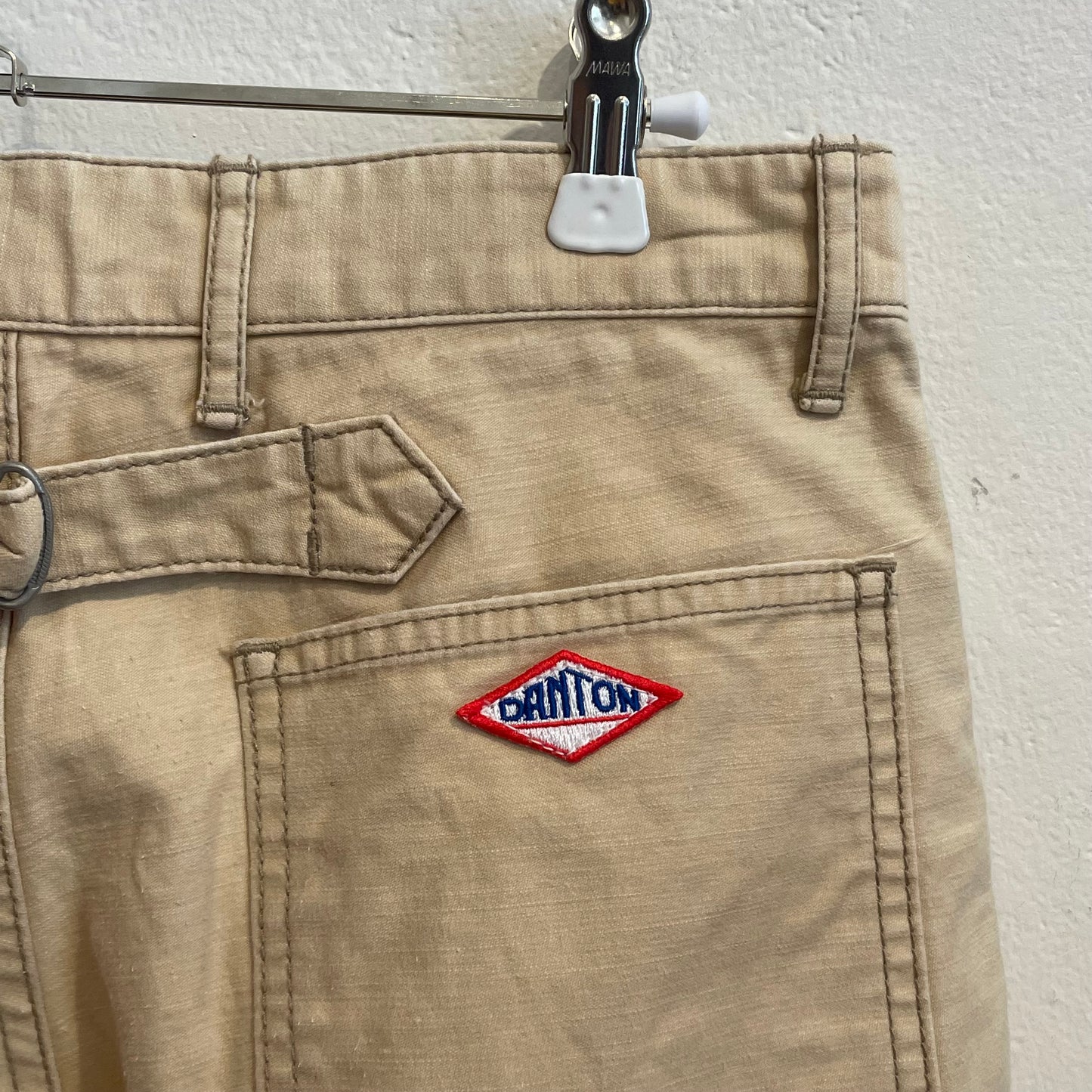 Casual Shorts Khaki Cotton Back Cinch