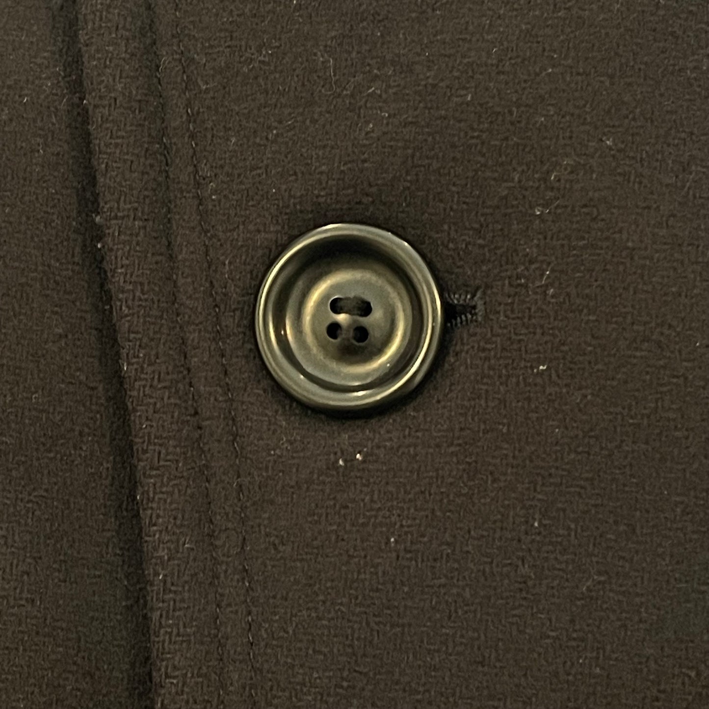 Military PeaCoat Wool Striped Lined Black