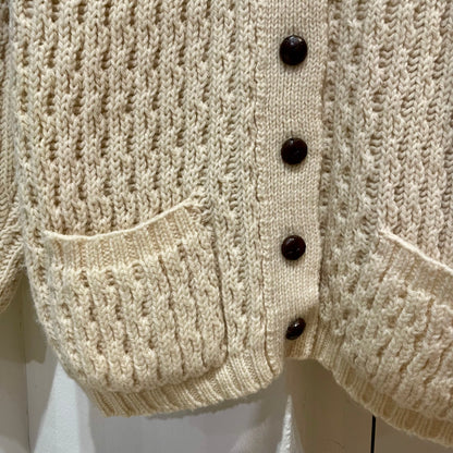 Fisherman Knit Cardigan Ivory