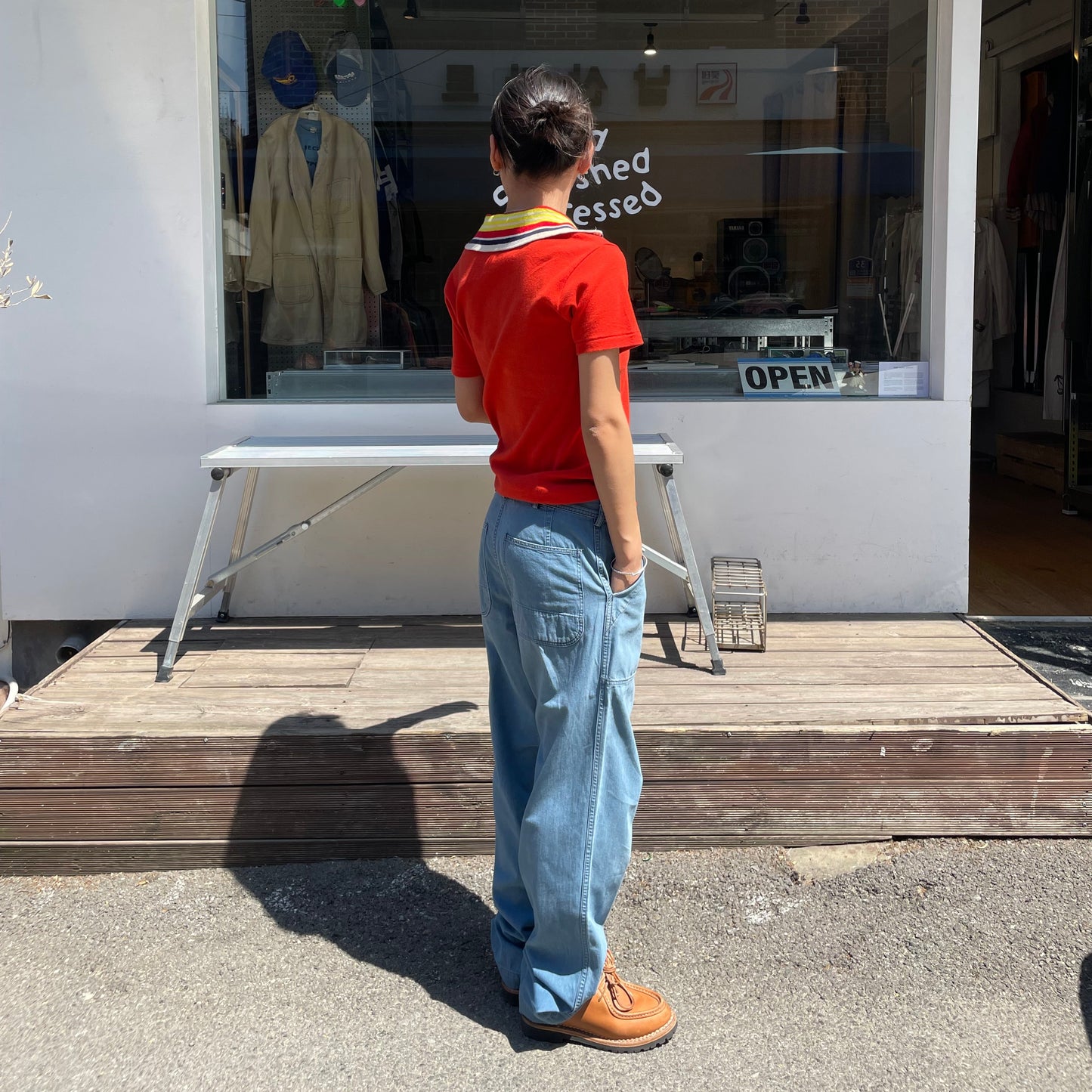 Knit Polo Shirt Red